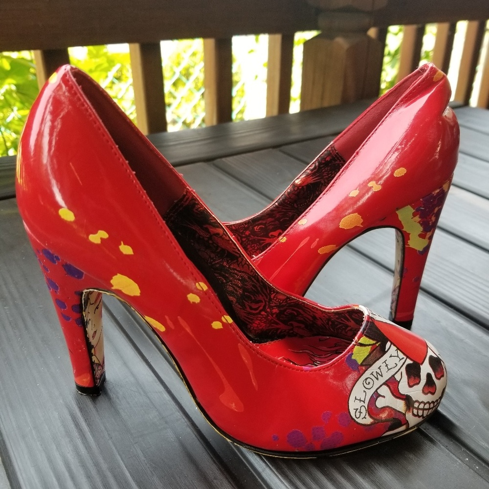 Ed Hardy love kills slowly high heels